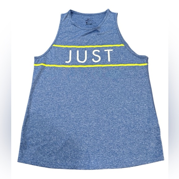 Nike Dri Fit Sleeveless Tank Size Medium Heathered Blue Relaxed Fit - Picture 2 of 11